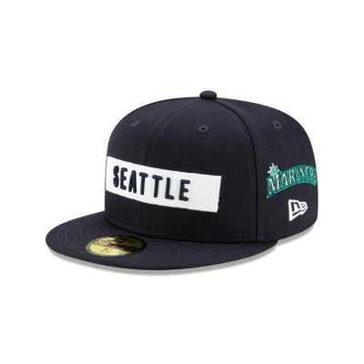 Sapca New Era Seattle Mariners MLB Boxed Wordmark 59FIFTY Fitted - Albastri